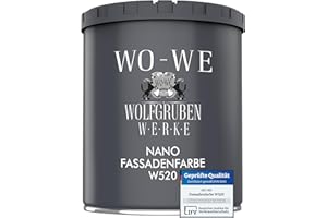 WO-WE Nano Fassadenfarbe W520 Wandfarbe für Außen Mauer Fassade Anthrazitgrau - 750ml