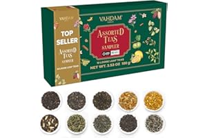 VAHDAM, Assortiment De Thé En Feuilles (10 Thés) Coffret Infusion De Avec oir, Vert, Oolong, Chai, Et Blanc | Coffrets Cadeaux De Thé Pour Femmes Et Hommes
