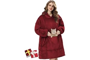 Elidepe Hoodie Decke, Geschenke für Frauen, Hoodie Damen Oversize, Decken Hoodie Damen Geschenke für Weihnachten, Super Weicher Bequemer Flanell Oversize Hoodie für Frauen, Männer, Erwachsene,Teenager