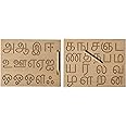 DgCrayons Wooden Tamil Consonants and Vowels Laminated Two in One Both Side Reversible Handwriting Tracing Slate Board with Dummy Pencil for Boys, Girls and Kids Age 2+