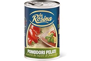 KDJMDL 24 x POMODORI PELATI LA ROSINA 400 GR BARATTOLO LATTINA SUCCO POMODORINI 100%