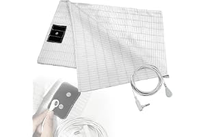 Jordningsmatta med jordningsanslutningskabel, jordningslakan, jordningsmatta för säng med 10 % silverfiber och 90 % ekologisk bomull, med jordanslutningskabel, för bättre sömn, jordningsenergi och
