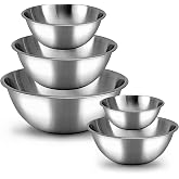 WHYSKO Meal Prep Stainless Steel Food Mixing Bowl Set, Food Storage Organizers for Home, Refrigerator and Kitchen, Eco-Friend