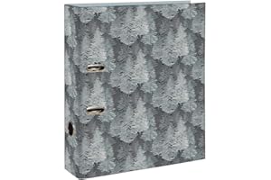 Clairefontaine 115650C - Un Classeur à Levier en Carton motifs Sapins/Montagne/Nature - Home Office - Dos 70mm - A4 maxi - Papier grain fin - Collection La Vie En Vosges - 2 visuels, livr aléatoire