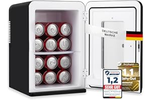 Sommertal KS15 Mini Kühlschrank, kühlen und wärmen, Volumen 15L, 230V für Zimmer Steckdose und 12V DC für Auto, Bierkühlschrank, Getränkekühlschrank, Minibar klein tragbar