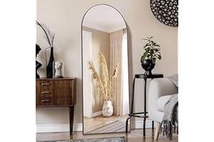 KOCUUY Arched Full Length Mirror, 161 x 52 cm Wall Mirrors, Standing or Leaning Full Body Mirror with Aluminum Alloy Frame, Suitable for Bedrooms, Hallway or Cloakroom, Black