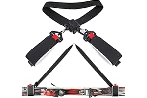 iTGOOS Ski Straps - Adjustable Snowboard & Pole Carrier Shoulder Strap for Easy Transporting Travel and Storage - Black
