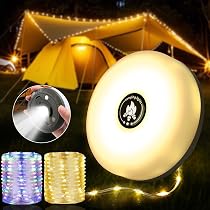 7JI Camping-Lichterkette 5m – Wasserdichte, Wiederaufladbare LED-Lichter Mit Musik-Pickup Für Zelt & Garten