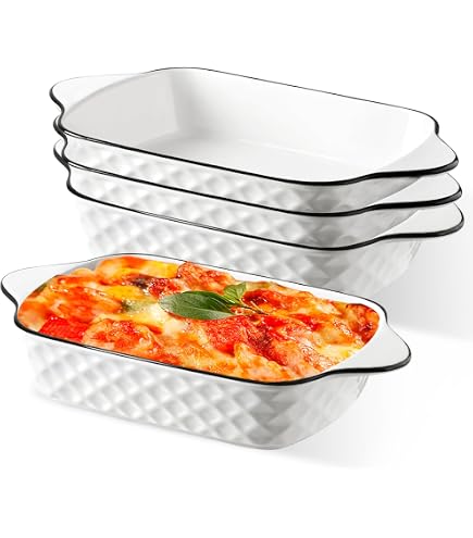 Lot De 4 Mini Plats à Gratin En Céramique 400ml - Pour Four Et Micro-ondes - 4