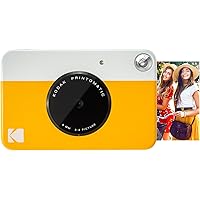 Kodak PRINTOMATIC Digital Instant Print Camera (Yellow), Full Color Prints On Zink 2x3 Sticky-Backed Photo Paper - Print Memories Instantly