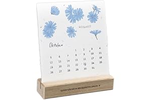 HEY LITTLE GREEN heylittlegreen Einpflanzbarer Tischkalender 2026 | aus handgemachtem Saatpapier | Samen-Kalender mit 13 Sorten zum Einpflanzen | nachhaltige Geschenkidee (Glück wächst in den kleinsten Dingen)