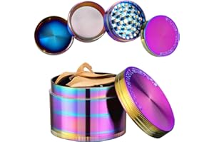 INFUN Golden Bell Grinder Crusher 4-teiliges Set Mühle mit Scraper Pollen für Spice Gewürze Krautmühle Kräuter Herb (Multifarben, 2 x 1,4 Inch)