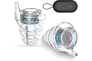 Hearprotek tapones concierto, 23dB Protección auditiva silicona tapones reducción antiruido ruido-protector auditivo ear plugs para Musica,festival,Dj,concert,moto, talla S(1pare, Iridiscente)