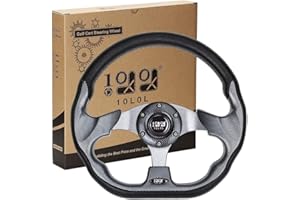 10L0L Golfwagen-Lenkrad, universelles Design, passend für Yamaha, EZGO RXV & TXT, Club Car DS, Club Car Precedent Tempo, die meisten Golfwagen (Magnetgrau)