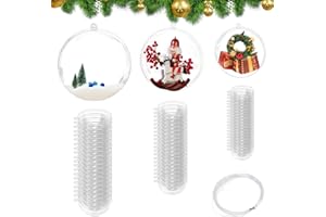 badaren 30 Pièces Boules Transparentes à Remplir, Boules en Plastique Transparente avec Trous de Suspension, Boule de Noel pour Décoration de Mariage pour Les Fêtes de Noël, Diamètre 5/6/7cm