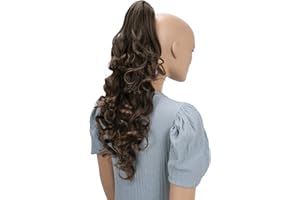 ‎CAISHA CAISHA by PRETTYSHOP 50cm Haarzopf Sarah Haarteil mit Butterflyklammer Pferdeschwanz Haarverlängerung Voluminös Gewellt Braun Mix H25
