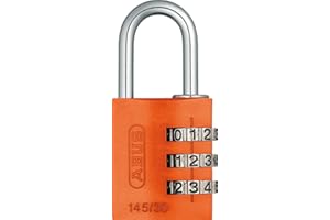 ABUS Combination Lock 145/30 Orange - Luggage Lock, Locker Lock and Much More. - Aluminium Padlock - Individually Adjustable Numerical Code - ABUS Security Level 3
