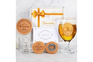 TOLOYE Verre À Bière pour Homme 30e, Verre A Biere 35Cl avec Décapsuleur, Verre A Biere Personnalisé Homme, Anniversaire Cadeau Homme 30e, Cadeau Personnalisé Verre Biere Pour Papa Couple Mari Homme (30th)