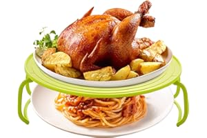 DZAY Tablett für Mikrowelle Runde Steamer Rack,Mikrowellen Klapptablett, Kunststoff Mikrowelle Tablett, Dampf Regal Dampf Tablett Platte Dämpfen Stand Kunststoff für Mikrowelle Kühlschrank Backofen