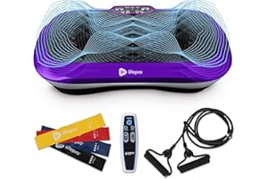 Lifepro Waver - Máquina de ejercicio con placa de vibración, vibración de alta intensidad para activación muscular, plataforma vibradora de entrenamiento de cuerpo completo con bandas de bucle, equipo