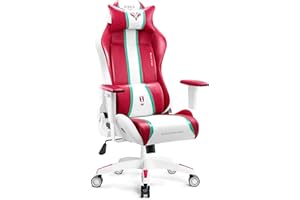 Diablo X-One 2.0 Fotel Gamingowy Krzesło Biurowe Dla Gracza Obrotowy Regulowane Podłokietniki Ekoskóra Ergonomiczny Design Funkcja Bujania Poduszka Pod Kark i Lędźwie (Candy Rose, Normal)