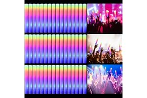 LIFBETTER 102PCS LED Foam Glow Sticks Light Sticks Glow Party Supplies 3 Modes Flashing LED Light Sticks Glow Batons for Halloween Christmas Festival Birthday Party (100PCS)