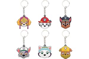 Pusuanzi 6 Piezas Llaveros Infantiles, Llavero Perro llaveros Anime Llavero Mochilas llaveros Kawaii de Goma para Niño Niña Cumpleaños Favores de Fiesta