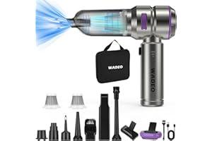 ‎WADEO WADEO Odkurzacz ręczny 18000PA z czasem pracy 35 min, 3-biegowy odkurzacz samochodowy z kompletnymi akcesoriami, mini bezprzewodowy odkurzacz 3 w 1 do samochodu, zwierząt domowych, domu