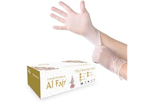 SNH Packing Vinyl Disposable Gloves, Medium, 100 Pieces, Clear - Latex Free, Powder-Free, Food Safe Disposable Gloves for Cleaning, Cooking, and Medical Use