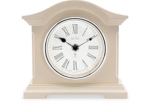 Acctim Cream Coloured Quartz Battery Radio Controlled Mantle Mantel Clock - Chesterfield 77162