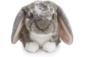 Living Nature Grey Dutch Lop Eared Rabbit Stuffed Animal Plush Toy | Fluffy Soft Toy Gift for Kids | Boys and Girls Doll | Naturli Eco-Friendly | 26 cm