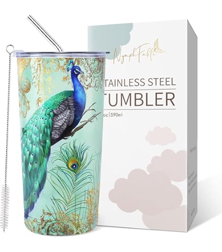 Mug Isotherme Chat NymphFable 350ml - Acier Inox 304 - Double Paroi - Avec Paille Et Brosse - Design Exclusif Chat Et Papillons