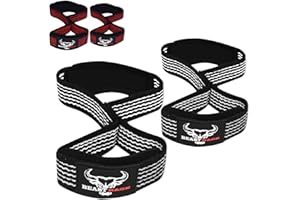 ‎BEAST RAGE BEAST RAGE Figur 8 Gewichthebergurte Professionelle gepolsterte Unterstützung Fitness Kreuzheben Powerlifter Baumwollgurte Gym Handgelenkgurte