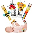 Infinno Wrist Rattle Socks and Foot Finder Baby Toy, Baby Toy, Educational Toy for Newborn Boys and Girls, 0-12 Months Baby Gifts for Baby Shower, Baby Birthday