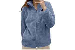 YEKDMXOP Felpa Donna Pile Invernale Caldo con Cerniera Giacca da Camera Donna Invernale Corta Pile Senza Cappuccio Giacche Invernale con Pile Tinta Unita Cappotto In Peluche Sherpa Giubbotto Fleece Comoda