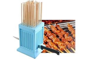 LSSB Cubo Fabbrica Spiedini Arrosticini Creatore Rapido per Carne e Verdure Barbecue Spiedini arrosticini cubo Barbecue Stringer 49 Buche Barbecue Grill Shish Kebab Maker Kit Strumento