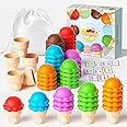 AM ANNA Ice Cream Counting and Color Sorting Stacking Toys for Kids Boys Girls Age 3-5,Montessori Learning Activities Fine Motor Skill Toys,Classroom Must Haves Kids Gift(Number)