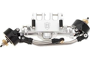 MEUS RACING Isokinetic 3-Section CVD Front and Rear Axles Maximum Steering Angle 52° Wider +5MM for Axial SCX24 Deadbolt C10 JLU Gladiator Bronco 1/24 RC Crawler Upgrade Parts (Sliver, Front)