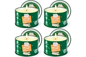 SOPHTAIGT Citronella Candles Outdoor, 4 x 4.4oz Natural Soy Wax Candles for Patio Yard Home, 120 Hours Long Lasting Burning Bulk Summer Outdoor Candles for Garden Yard Balcony Party Camping BBQ