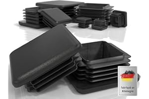 PD® Bouchons à lamelles 50x50 mm pour Tube carré | Bouchons carrés en Plastique PE | Bouchon Pied de Chaise | Bouchon Tube Carré pour Tubes Métalliques, Chaises, Canapés, Tables et étagères | 4 pcs.