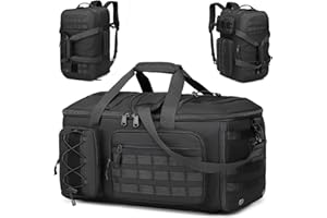 BlesMaller Torba podróżna 3 w 1, bagaż podręczny, plecak dla mężczyzn i kobiet, 50 l, taktyczna torba sportowa z kieszenią na mokre i buty, torba gimnastyczna do pływania, weekendowa, czarny