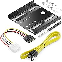 deleyCON Einbaurahmen für 2,5" Festplatten SSD's auf 3,5" Adapter Wechselrahmen Mounting Frame Halterung Schienen inkl. Schra
