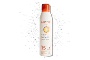 Calypso Clear Protect Dry Mist Spray SPF15 | Water Resistant sun spray | Non-greasy sun protection | Continuous Spray | 175ml