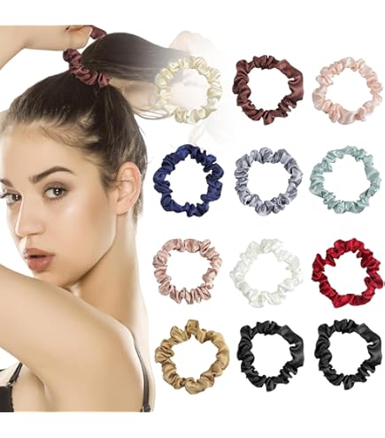 Elastico Per Capelli Con Sbuffo In Raso Regolabile Per Coda Di Cavallo / Elastico Per Capelli Con - Foto 6