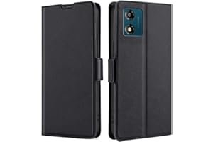 RonRun for Motorola Moto E13 Wallet Case, Vintage Leather Flip Wallet Phone Case with Credit Card Holder Cover for Motorola Moto E13 - Black