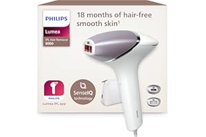 Philips Lumea 8000 Series, dispositivo di epilazione IPL, alternativa ai dispositivi di epilazione laser, con tecnologia SenseIQ, 2 accessori per viso e corpo, modello BRI944/00