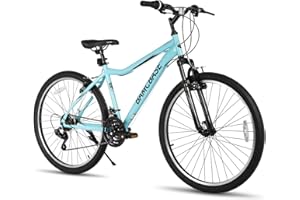 HH HILAND Hiland 26 Inch Mountain Bike for Women, 21 Speed High Carbon Steel Frame Adult Bicycle, Double V Brakes MTB Women Bikes with Suspension Fork