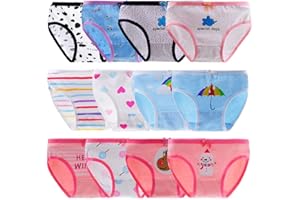 Anntry Niños Paquete de 12 Calzoncillos Calzoncillos cómodos y Suaves Ropa Interior de algodón Niñas pequeñas Bragas Surtidas 2-12 años