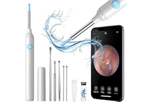 Hopefox Ear Wax Removal Camera, 5.0MP Ear Camera, Ear Cleaner Camera with 6 LED Lights, Wireless Otoscope Ear Camera with Earwax Removal Kits for iPhone, iPad & Android Smart Phones