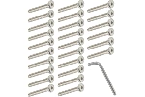 Möbelskruvar M6 x 60mm Platta Skruvar Insexskruvar 50 st Möbelanslutningsskruvar, Delgänga, Galvaniserat stål för möbler, bar